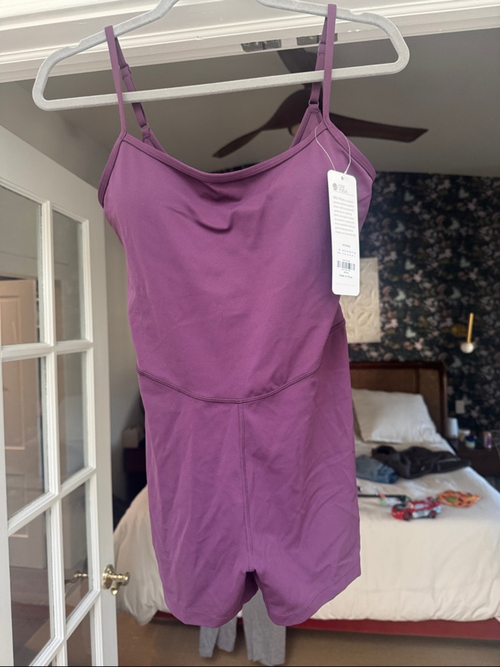 NWT - CRZ YOGA Deep Purple Spaghetti Strap Romper - Medium